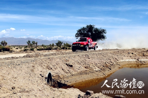 北新路橋車隊(duì)賽車在賽段中奔馳（張輝 攝）